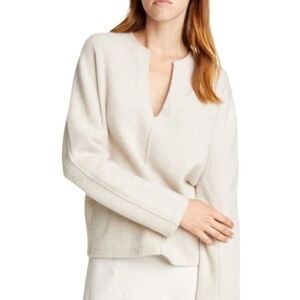 Vince‎ Split Neck Wool & Cashmere Oatmeal Light Beige Sweater Pullover XS